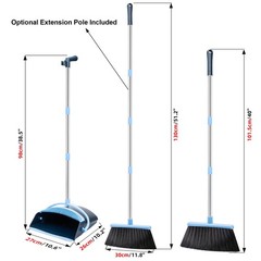 OLLSDIRE Broom and Dustpan Set for Home 2026 Indoor Outdoor Dark Blue