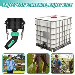 275 330 Gallon IBC Tote Fittings with 45 Degree Hose 45 Degree, Black,Green
