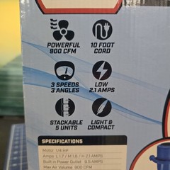 B-Air VP-25 1/4 HP Air Mover for Water Damage Restoration New Sealed Stackable !