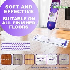 JD HOMEASE 24 Pack Microfiber Disposable Pads for Swiffer White/Purple