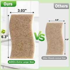 AIDEA XL Sponges Kitchen, 12Count, Non-Scratch Extra Large, Brown-extra Large