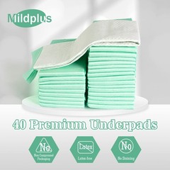 Disposable Underpads with 23×36 (40pcs) Self-adhesive / Power Absorb+, Green