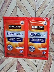 Kirkland Signature Ultra Clean Laundry Detergent Fresh Scent 1.3oz Ea Travel 2pk