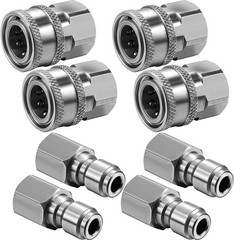 Hotop 4 Sets NPT 3/8 Inch Stainless Steel Male and Inch, Internal Thread
