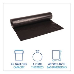 Boardwalk 517 40 in. x 46 in. 45 gal. Low-Density Can Liners – BK (100/CT) New