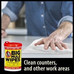 (2 pack) Mule Head Brand Big Mule Wipes 10″x12″ Heavy Duty Cleaning Wipe,72Count