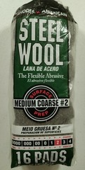 Rhodes American Steel Wool Medium Coarse #2 surface prep 16 pads In package