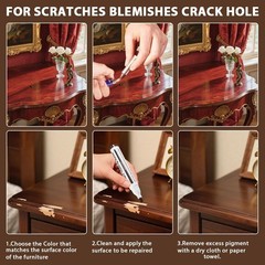 Furniture Floor Scratch Repair Markers and Wax Sticks for 64 Ounce, 6 Colors