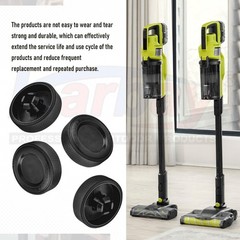 4 Pack Upgraded Replacement Wheel for Ryobi Cordless Stick 2 inches, BLACK