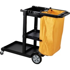 VEVOR Janitorial Trolley Cleaning Cart with PVC Bag for Housekeeping Office