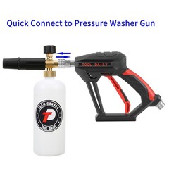 Tool Daily Short Pressure Washer Gun with Foam Gun, Black, Red, White