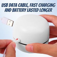 GSHLGAO Desktop Vacuum Cleaner USB Charging with Nozzle Small, White