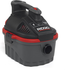 RIDGID 4000RV Portable Wet Dry Vacuum, 4-Gallon Small Wet Dry Vac with 5.0 Peak
