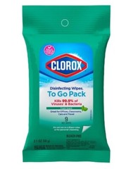 Clorox Disinfecting Wipes on the Go Travel Wipes, Fresh Scent, 9 Count