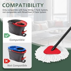 4 Pack Spin Mop Refill Replacement Head whitemop-4+1, 4pc+base 1pc