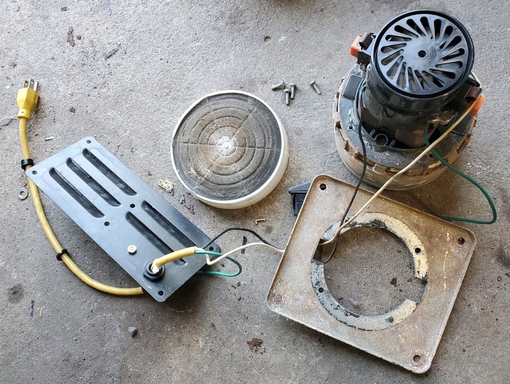 Tennant 3500 Vacuum Motor 120v 2 Stage w plate filter plug switch cable panel
