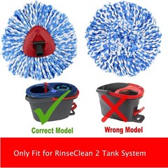 Spin Mop Replacement Heads Compatible with RinseClean 2 3 Pack Mops, Blue