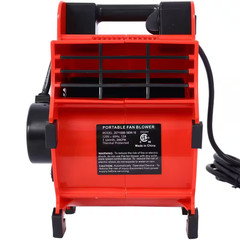12 In. 3-Speed Heavy-Duty Portable Air Mover Floor Fan and Carpet Dryer in Red w