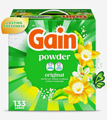 Gain Original Scent Powder Laundry Detergent for HE Machines, 133 Loads 123 oz