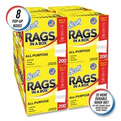 Scott 75260CT 12″ x 9″ POP-UP Rags in a Box – White (1600/Carton) New