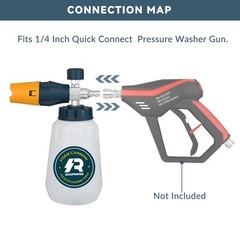 Sooprinse Foam Cannon with 1/4 Inch Quick Connector, Yellow+Dark Green+Black