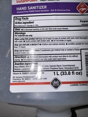 SC Johnson 55857 1L Refill Cartridge Non-Alcohol PURE Hand Sanitizer (4/CT)