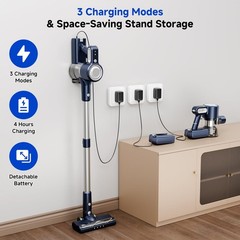 Clinkal Cordless Vacuum Cleaner 30Kpa Powerful Suction Stick Vacuum Anti-Tangle