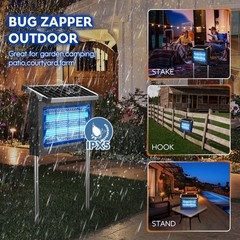 Solar Bug Zapper Outdoor, PhatroyYee Mosquito Zapper 4500V, Waterproof Portable