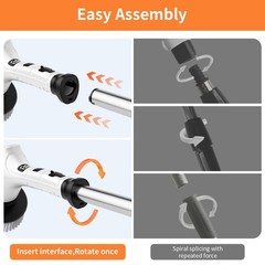 White Cordless Electric Spin Scrubber Bathroom Shower Cleaning Brush