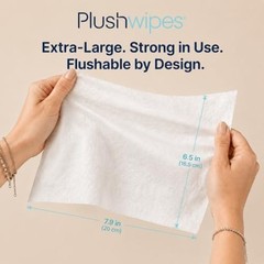 Flushable Wet Wipes, Fragrance Free, Extra Large, 1200 Count, Septic Safe