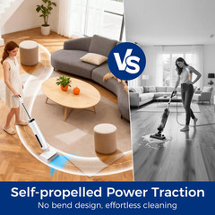 Wet Dry Vacuum Mop, 180°Lay-Flat Cordless Mop All in HCLA3Pro, Whtie