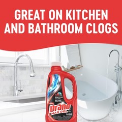 Drano Max Gel Drain Clog Remover & Cleaner, Fast-Acting 32 Fl Oz (Pack of 1)