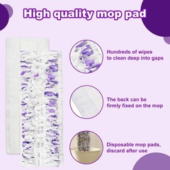 Pure Realm 20 Count Disposable Power mop 20 PowerMop Pads, Purple 20 Mop Pads