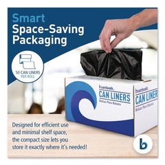 Boardwalk 519E 38″ x 58″ 60 gal Reprocessed Resin Can Liners – Black (50/CT) New