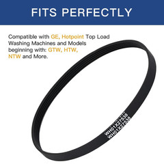 WH01X27538 Washer Drive Belt, Fit for GE, Hotpoint 21-7/16″ long, Black