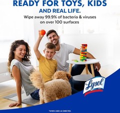 Lysol Disinfecting Wipes 4 Pack | Multi-Surface All-Purpose Cleaner 320 Count