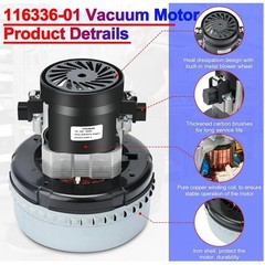 Vacuum Motor 116336‑00 116336‑01 120V 2‑Stage 5.7” Peripheral Bypass Used Dent