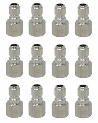 12 Pack GP Quick Disconnect Plugs, Stainless Steel 3/8 x 3/8 NPT-F 6,000 PSI