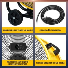 Tornado 24″ High Velocity Drum Fan – Heavy Duty Metal Fan for Commercial & In…