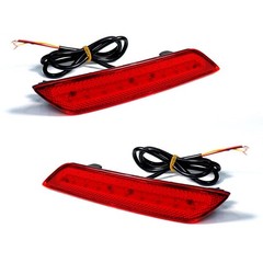 Rear Bumper Reflector Brake Signal Tail Light Red 2Pcs Honda Civic 13-15