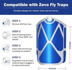 Refills for Zevo Flying Insect Trap (4-Count) – Value Pack, 40+ Day Use – Replac