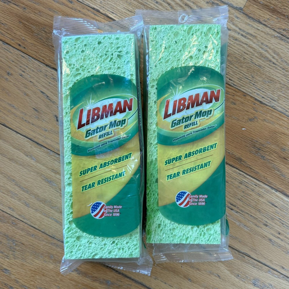 Lot of 2 Libman Gator Mop Refill Heads 3021 – 9″ Length – NEW