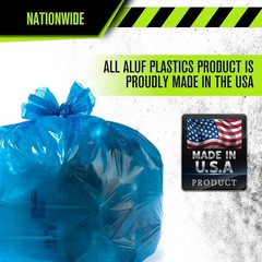 Aluf Plastics 55 Gallon Blue Trash Bags For Rubbermaid Brute – Pack Of 100 –