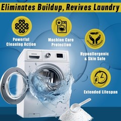 Washing Machine Cleaner Powder, 1Year Supply 8 Ounce (Pack of 1), Powdered