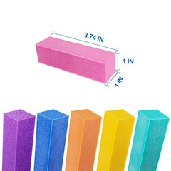 12 Pcs Nail Buffer Block for Acrylic and Natural Nails, 4 Sided Multicolor