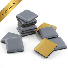 Piutouyar 12Pcs 1″ Square Teflon Furniture Sliders Self Stick Hardwood Glides