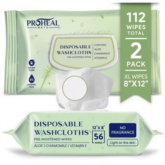 X Large Wet Wipes for Adults – 2 Packs of 56 [112 1 Count (Pack 112)