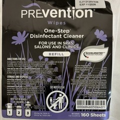PREvention Disinfectant Wipes Refill 160 Sheets Multi-Surface EXP 11/2028