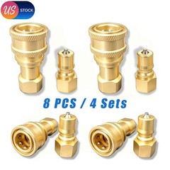 1/4″ Brass Quick Disconnect Coupler Carpet Cleaning Extractor for Wand Hose 6Set