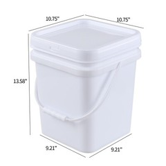 Cand 5 Gal Heavy Duty Plastic Bucket Containers W/ Sealed Lid Food Grade 4-Packs